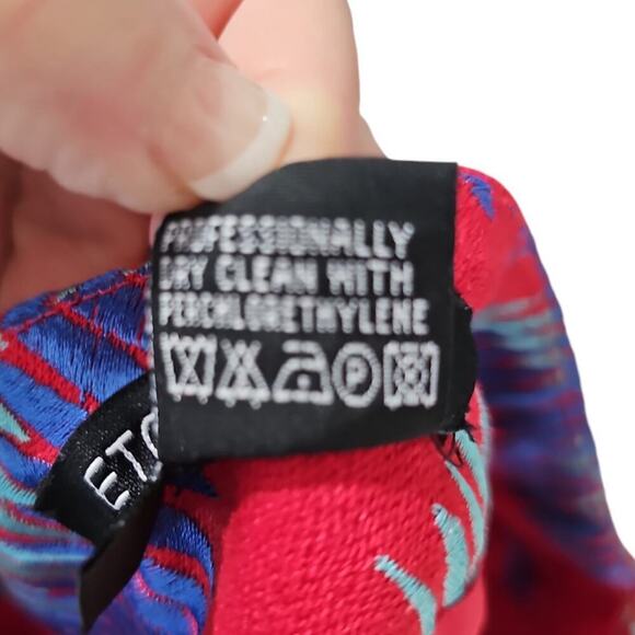 Etcetera Embroidered Linen Skirt Red Size 6 - Picture 4 of 4